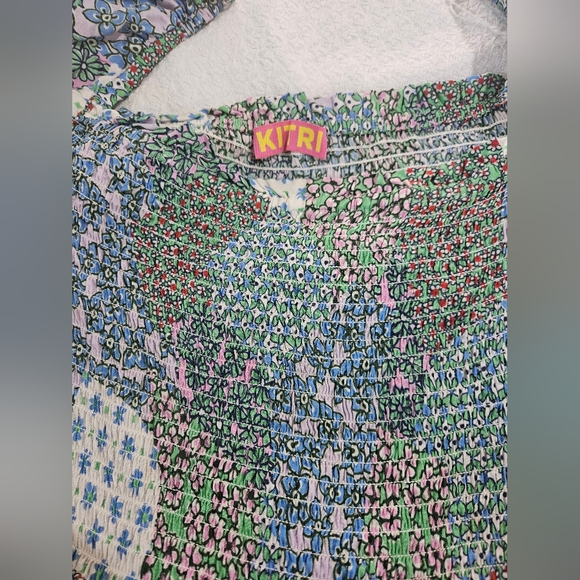 KITRI Jolene Mixed Floral Print Shirred Dress  - Picture 7 of 12